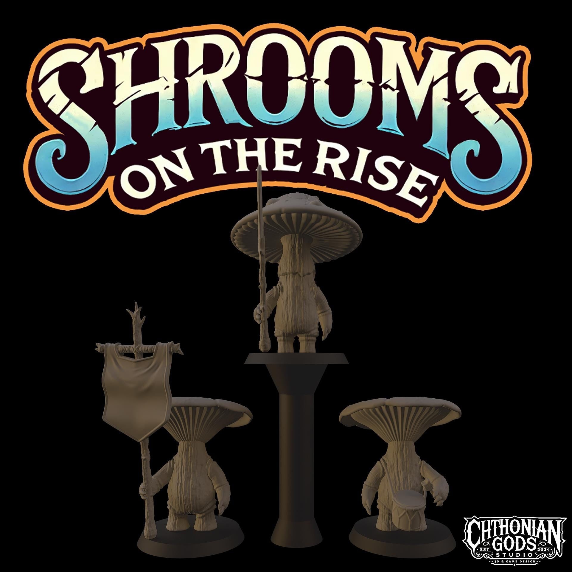Shrooms on the Rise - Fantasy Mushroom Druid Army - 57 Mini Set - 32mm Resin Figures for RPG