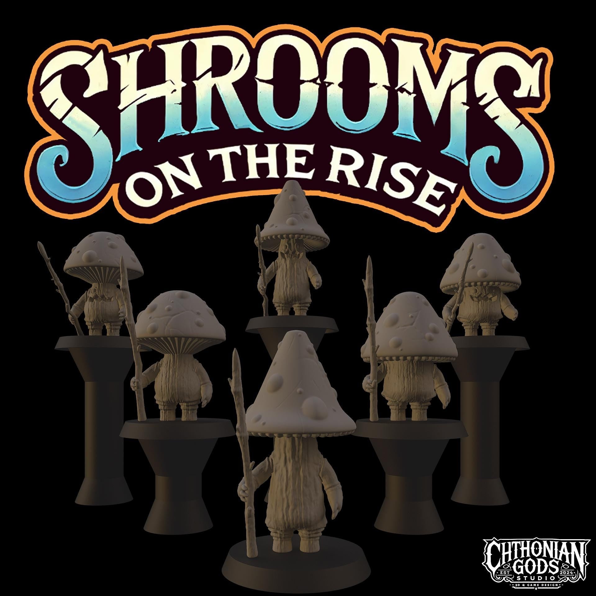 Shrooms on the Rise - Fantasy Mushroom Druid Army - 57 Mini Set - 32mm Resin Figures for RPG
