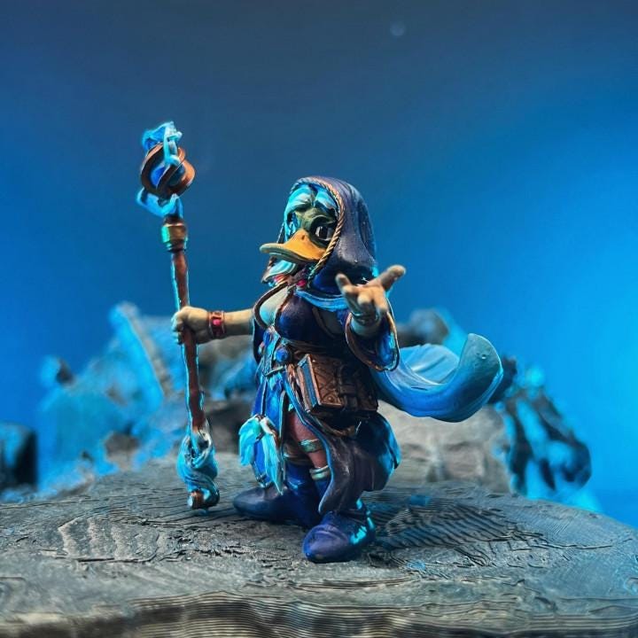 Maloray Agua Maiden Mallard Mage | Papsikels, Resin Miniature - Tabletop miniature - Fantasy Miniature - 32mm or 75mm
