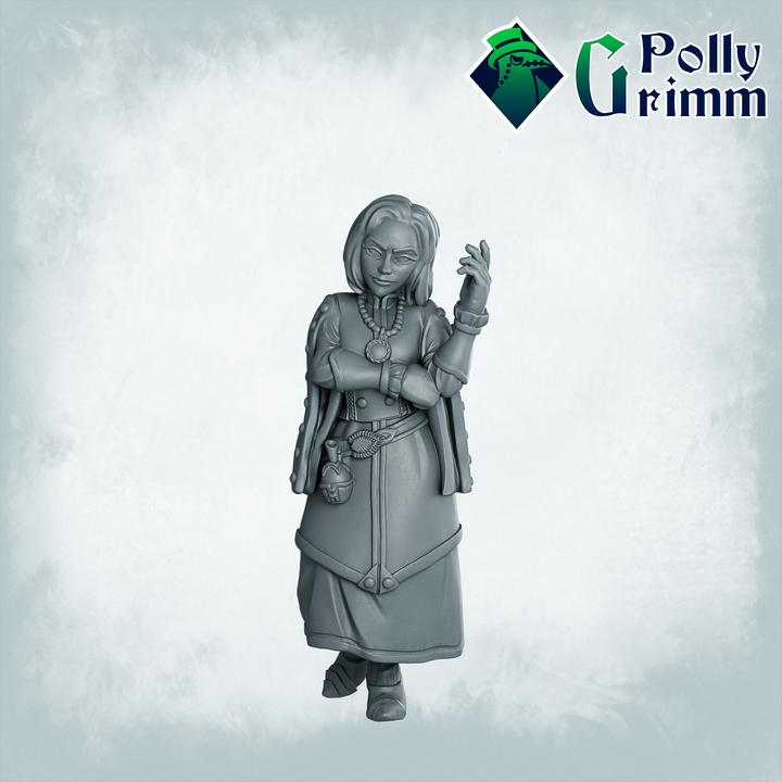 Magical noble girl Witch / Sorceress / Wizard - Fantasy historic miniatures for tabletop games. 28mm / 32mm Resin Figures for RPG