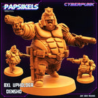 Cyberpunk Law Upholder 8xl Densho Miniature - 32mm Scale Papsikels RPG Figure for Tabletop Gaming