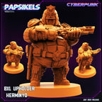 Cyberpunk Law Enforcer 32mm Miniature - Papsikels 8XL Upholder Herminyo for RPG and Tabletop Games