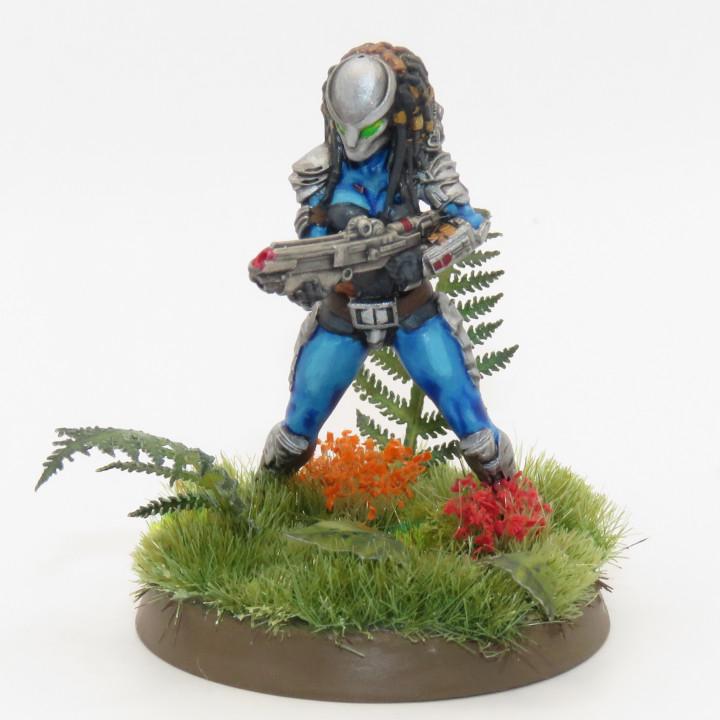 Skull Hunters Mechico Noguchisawa Shooting Resin Miniature: 32mm Tabletop Fantasy RPG Figurine