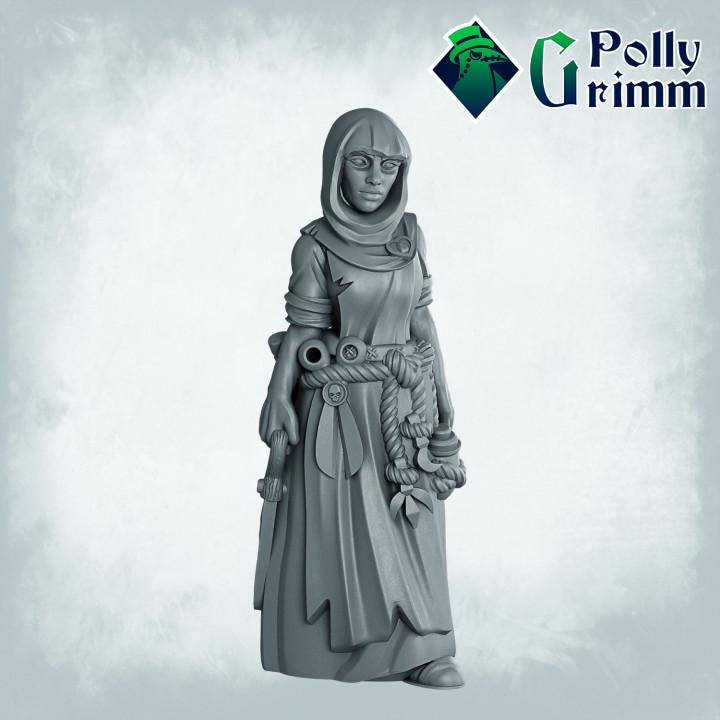 Imperial Nuns Miniature: 28mm/32mm Resin Figure for Tabletop RPG