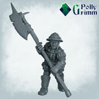 Imperial Humans. Men at Arms Halberdiers - Fantasy historic miniatures for tabletop games. 28mm / 32mm Resin Figures for RPG