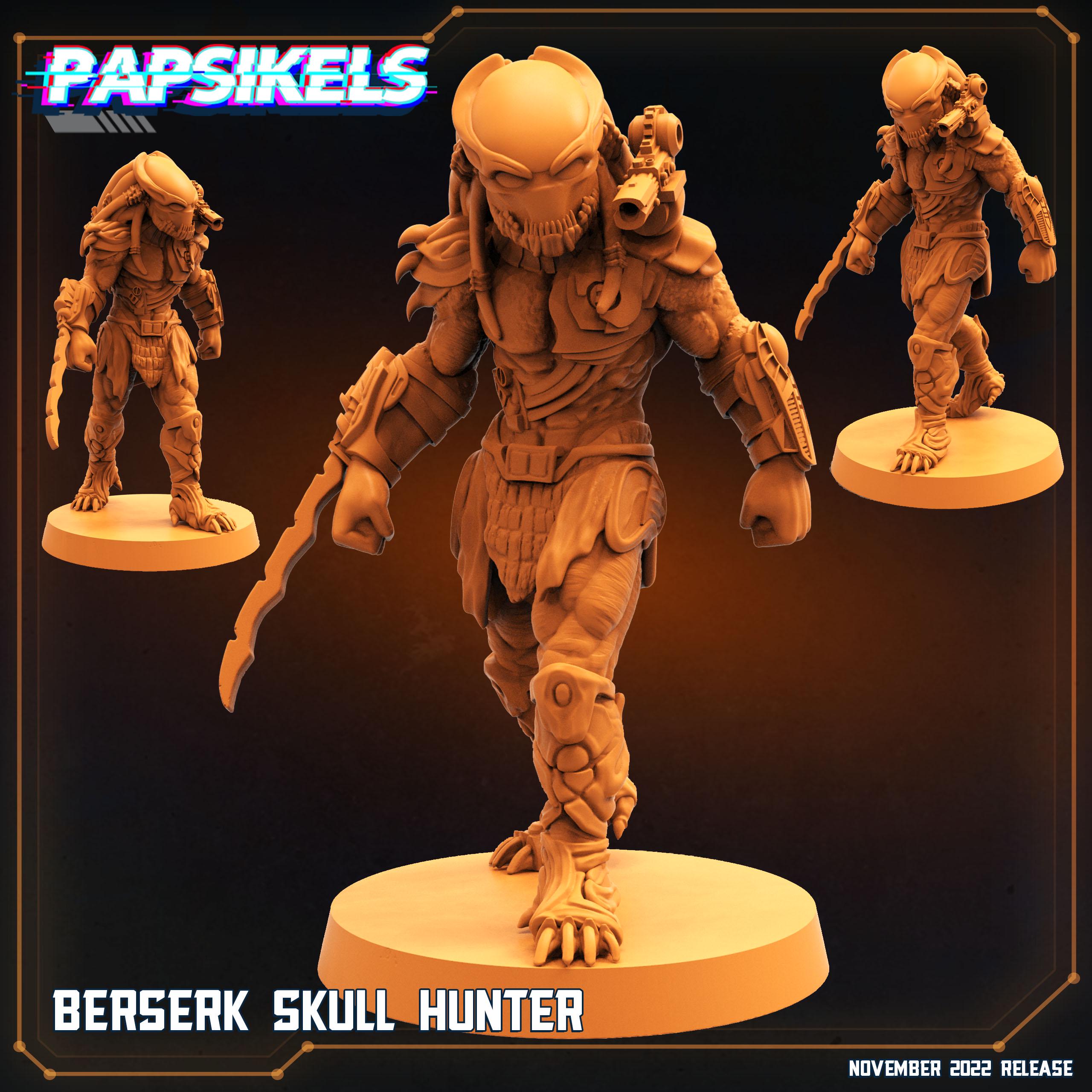 Berserk Skull Hunter Miniature - 32mm Resin Figurine for Tabletop RPG and Wargaming
