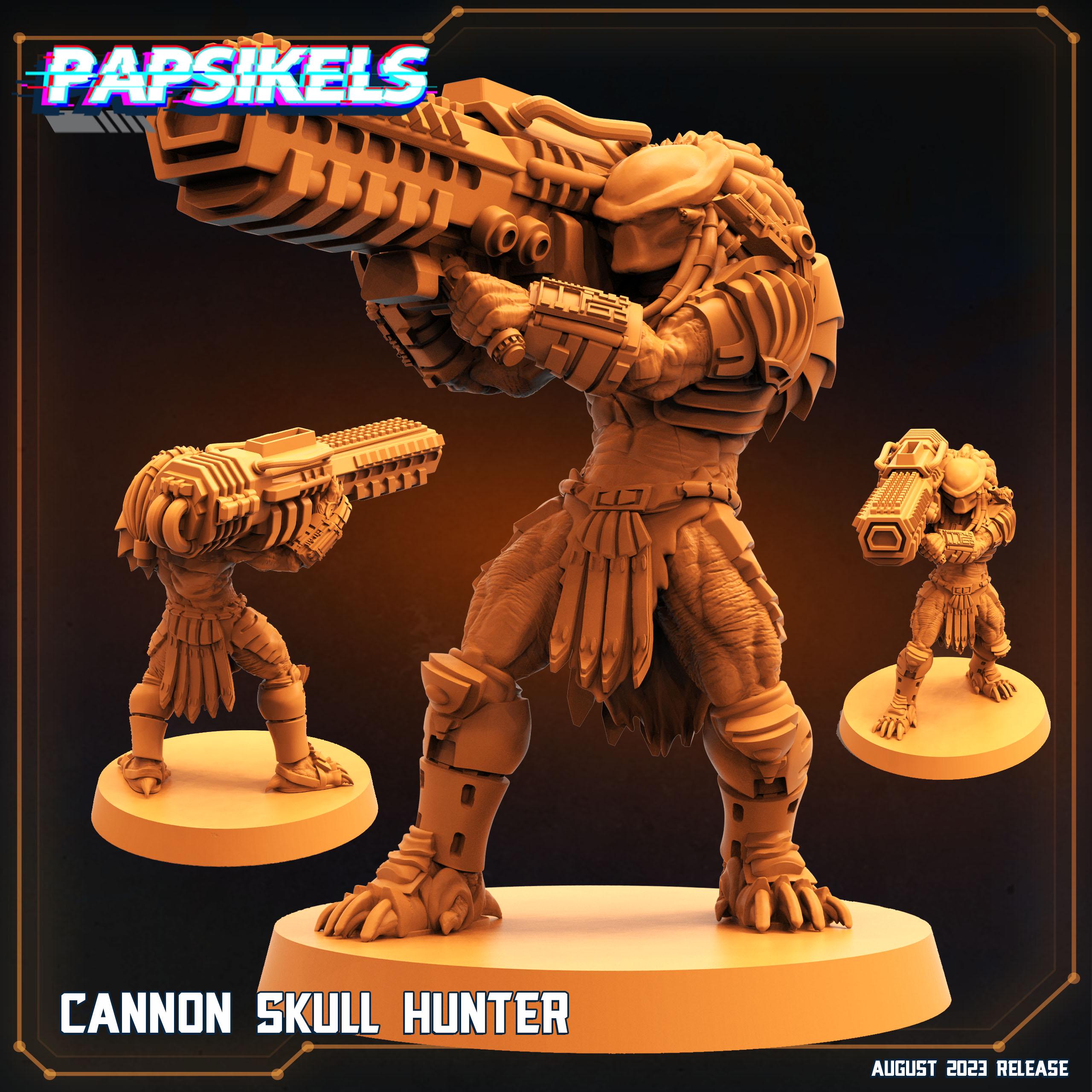 Xenowars Genesis Cannon Skull Hunter - 32mm Sci-Fi Resin Miniature for Tabletop RPG Gaming