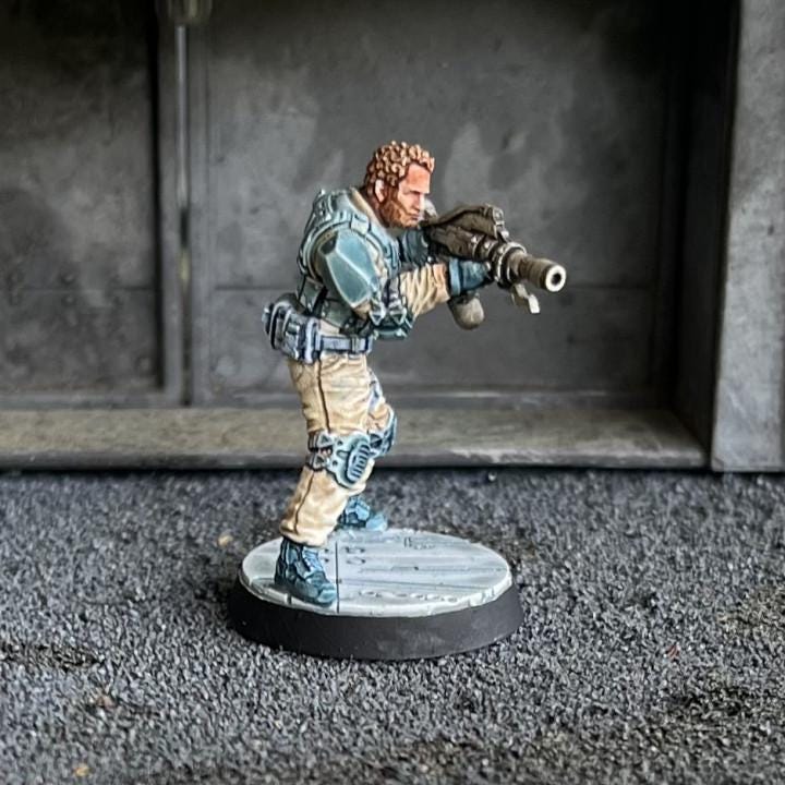 Xenowars Genesis Human Resistance Leader - 32mm Sci-Fi Resin Miniature for Tabletop RPG & Wargaming