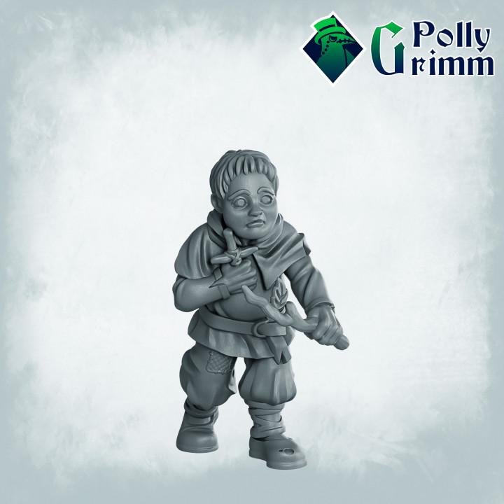Scared Child. Boy in the Woods - Fantasy historic miniatures for tabletop games. 28mm / 32mm Resin Figures for RPG