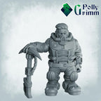 Galaxy Dwarves set. Space Rocks! Dwarf miner Set 3 - Sci-fi tabletop miniature. 28mm / 32mm Resin Figures for RPG