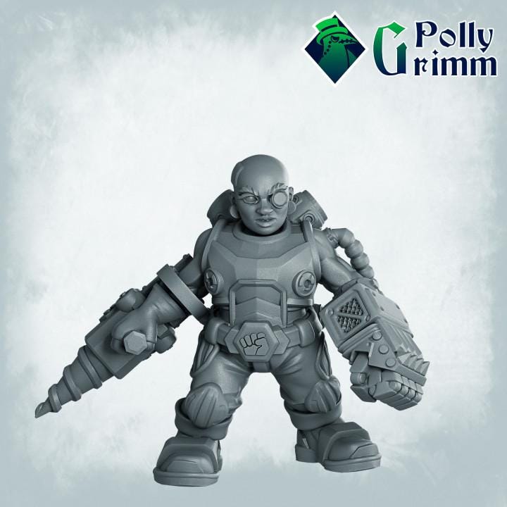 Galaxy Dwarves set. Space Rocks! Dwarf miner Set 3 - Sci-fi tabletop miniature. 28mm / 32mm Resin Figures for RPG