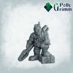 Galaxy Dwarves Set. Chief Engineer Dwarf - Sci-fi tabletop miniature. 28mm / 32mm Resin Figures for RPG