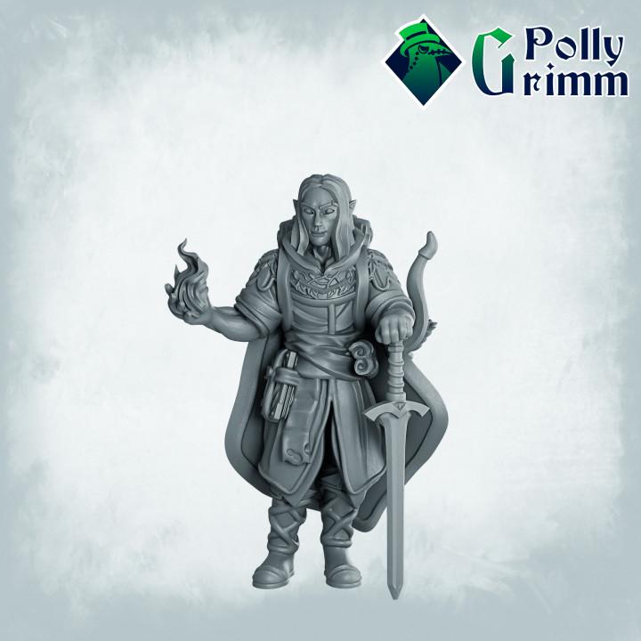 Elf Hero - Sorcerer - Wizard - Warlock - Hexblade  - Fantasy historic miniatures for tabletop games. 28mm / 32mm Resin Figures for RPG