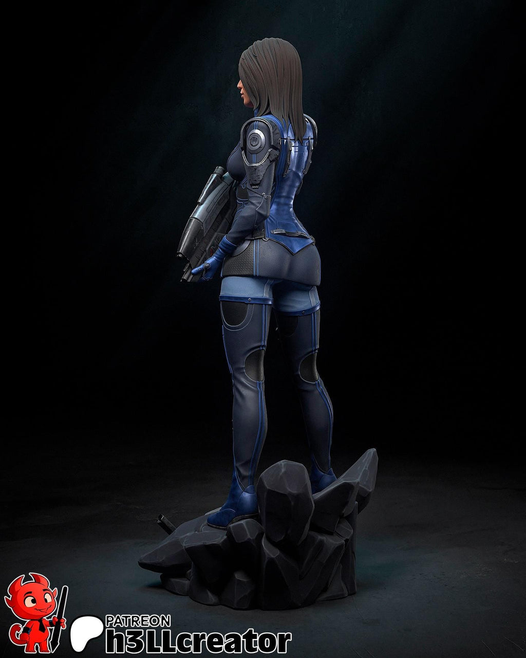 Ashley Williams from Mass Effect (fan art) | Miniature scale 1:15 | h3LL Creator | DIY Model Kit