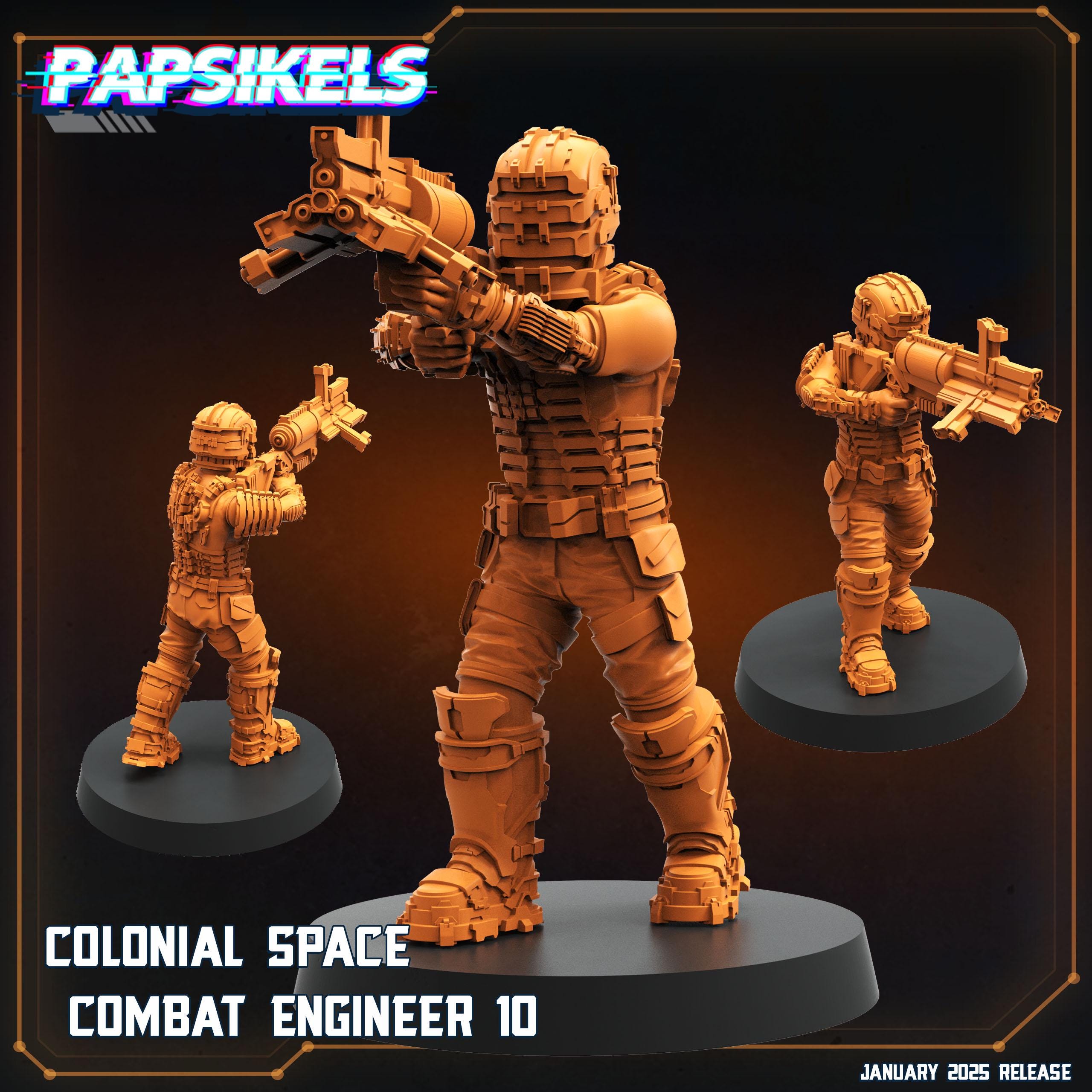 Aliens Vs Humans - Ascension - Colonial Space Combat Engineer Set 2 - Isaac Dead Space, Papsikels, 32mm Mini