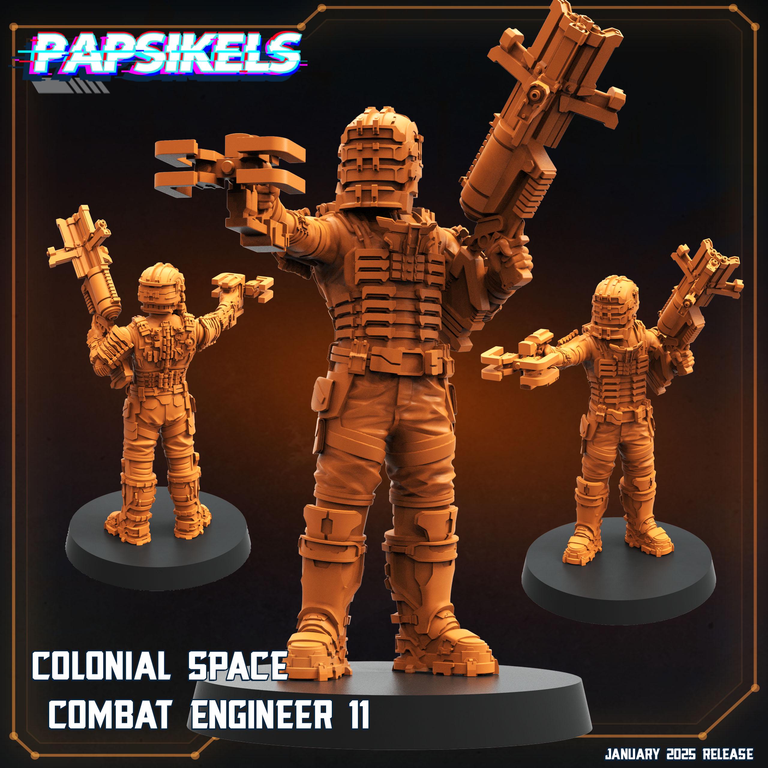 Aliens Vs Humans - Ascension - Colonial Space Combat Engineer Set 2 - Isaac Dead Space, Papsikels, 32mm Mini