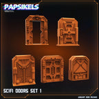 Aliens Vs Humans - Ascension - Scifi Doors Set 1, Papsikels, 32mm
