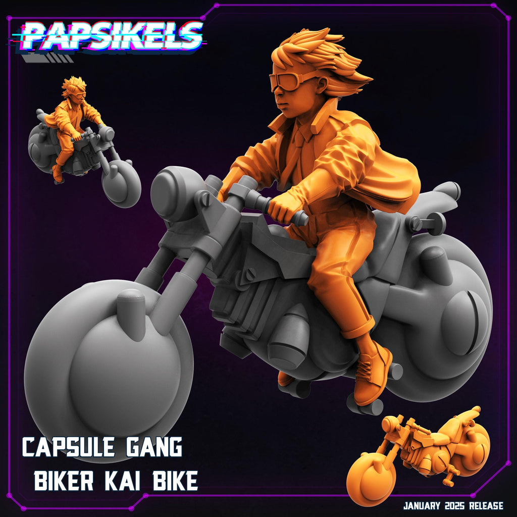 Cyberpunk, Capsule Gang Bikers, Papsikels, 32mm Mini