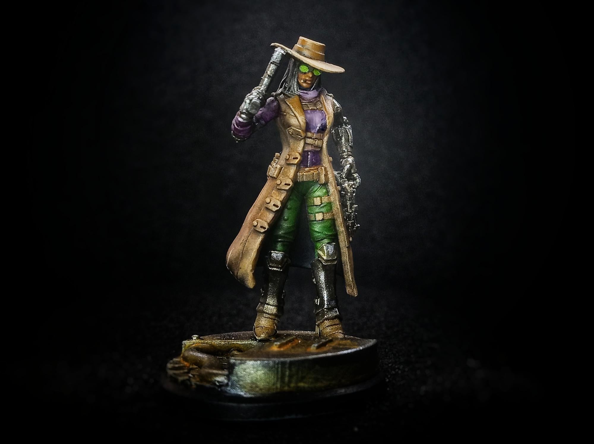 Cyberpunk Kate Bane 32mm Miniature - Papsikels RPG Anime Tabletop Gaming Figure