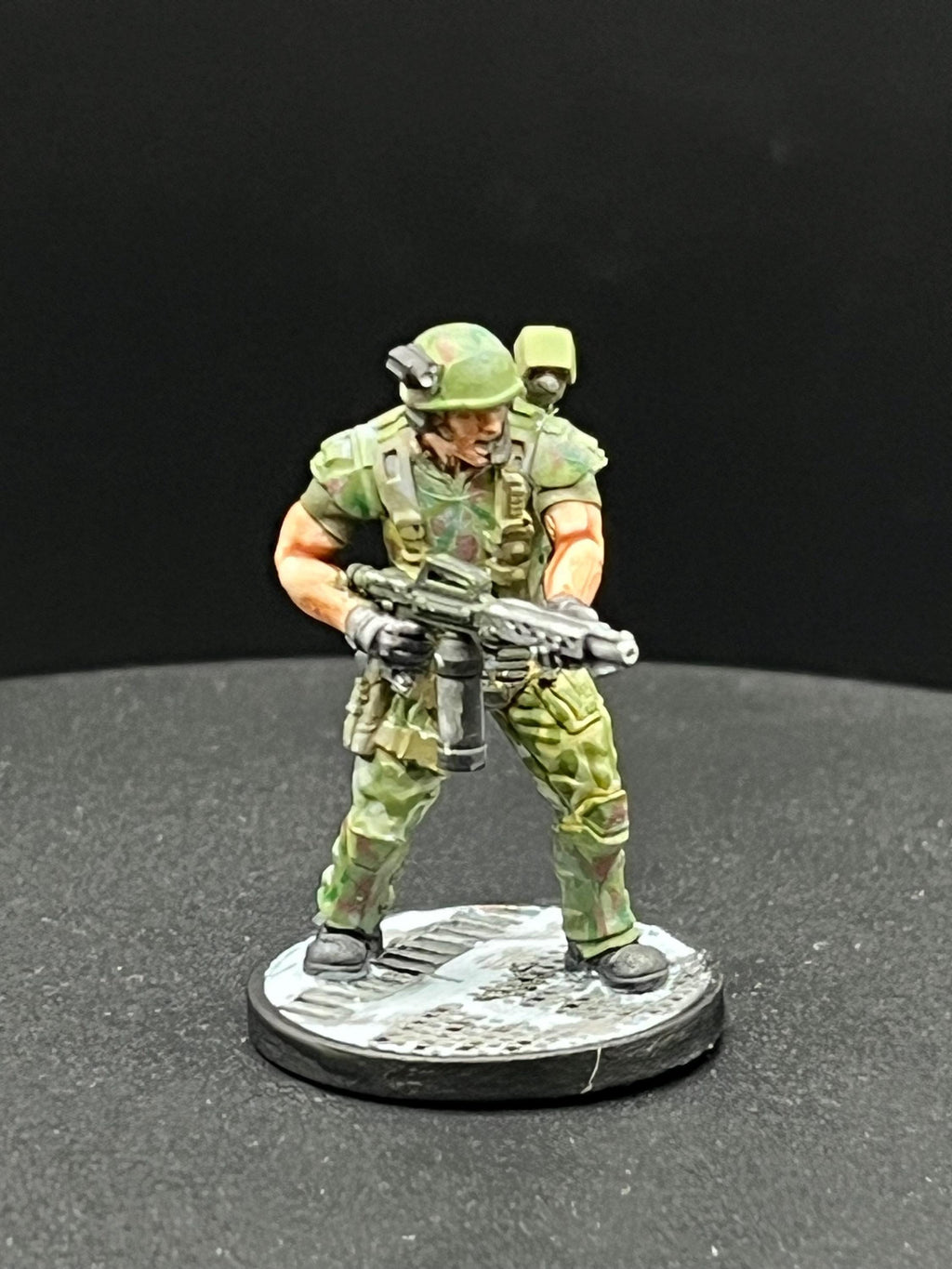 32mm Alien vs Human Colonial Marine Pvt Nicolas Macler Miniature by Papsikels for RPG & Tabletop Gaming