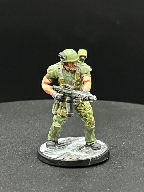 32mm Alien vs Human Colonial Marine Pvt Nicolas Macler Miniature by Papsikels for RPG & Tabletop Gaming