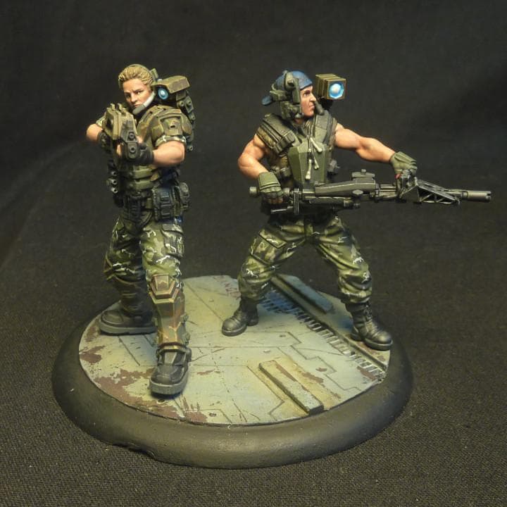 Alien vs Human Fire Team Alkasid: 32mm Papsikels Miniatures for Sci-Fi RPG & Tabletop Gaming