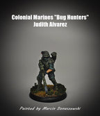 Female Colonial Marine Sniper Miniature - 32mm Aliens vs Humans Figurine - Judith Alvarez by Papsikels