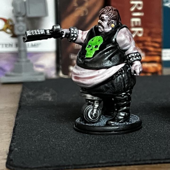 Cyberpunk Batchoy Gang Member Sam Milky - 32mm Papsikels RPG Miniature for Tabletop Gaming