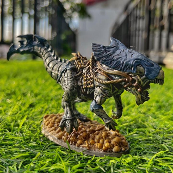 Xenosaur Tyranno Beastmaster Riders - Skull Hunters Army for Tabletop Gaming (32mm Resin Miniatures)