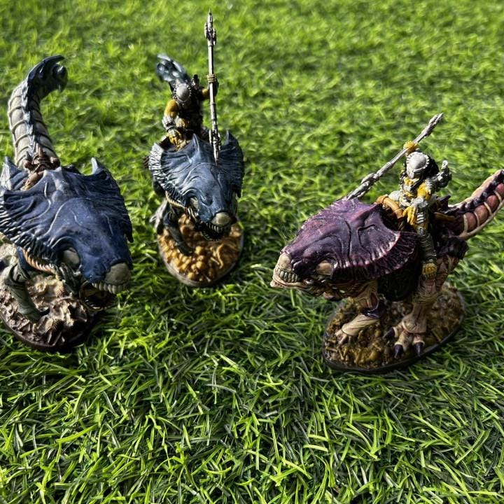 Xenosaur Tyranno Beastmaster Riders - Skull Hunters Army for Tabletop Gaming (32mm Resin Miniatures)