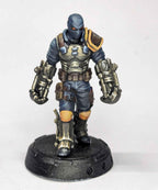 Cyberpunk Ex-Soldier Mercenary Chasing Prey Miniature 32mm - Futuristic RPG Figurine for Tabletop Gaming