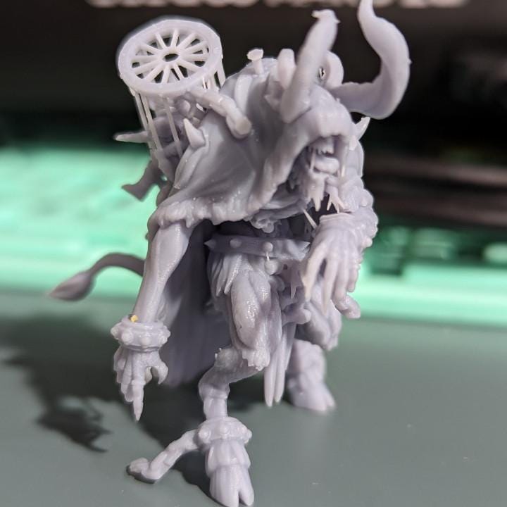 Krampus Miniature Sculpture for Christmas - 32mm Wargaming, RPG, TTRPG, Cyberpunk, Anime Themed