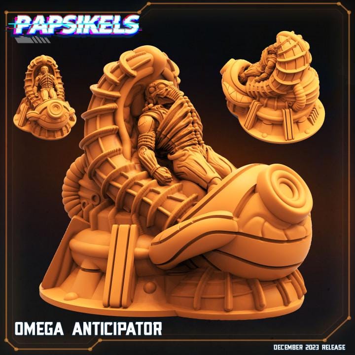 Omega Anticipator Resin Miniature: 32mm Papsikels Tabletop Figure for Sci-Fi RPG and Alien vs Human Games