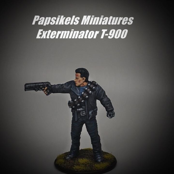 Cyborg Hero E-900 Exterminator Miniature - 32mm Sci-Fi RPG Figurine for Tabletop Gaming