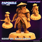 Cyberpunk Bushido Soul Reaper Shintaro: 32mm Papsikels Miniature for Tabletop RPG and Anime Enthusiasts