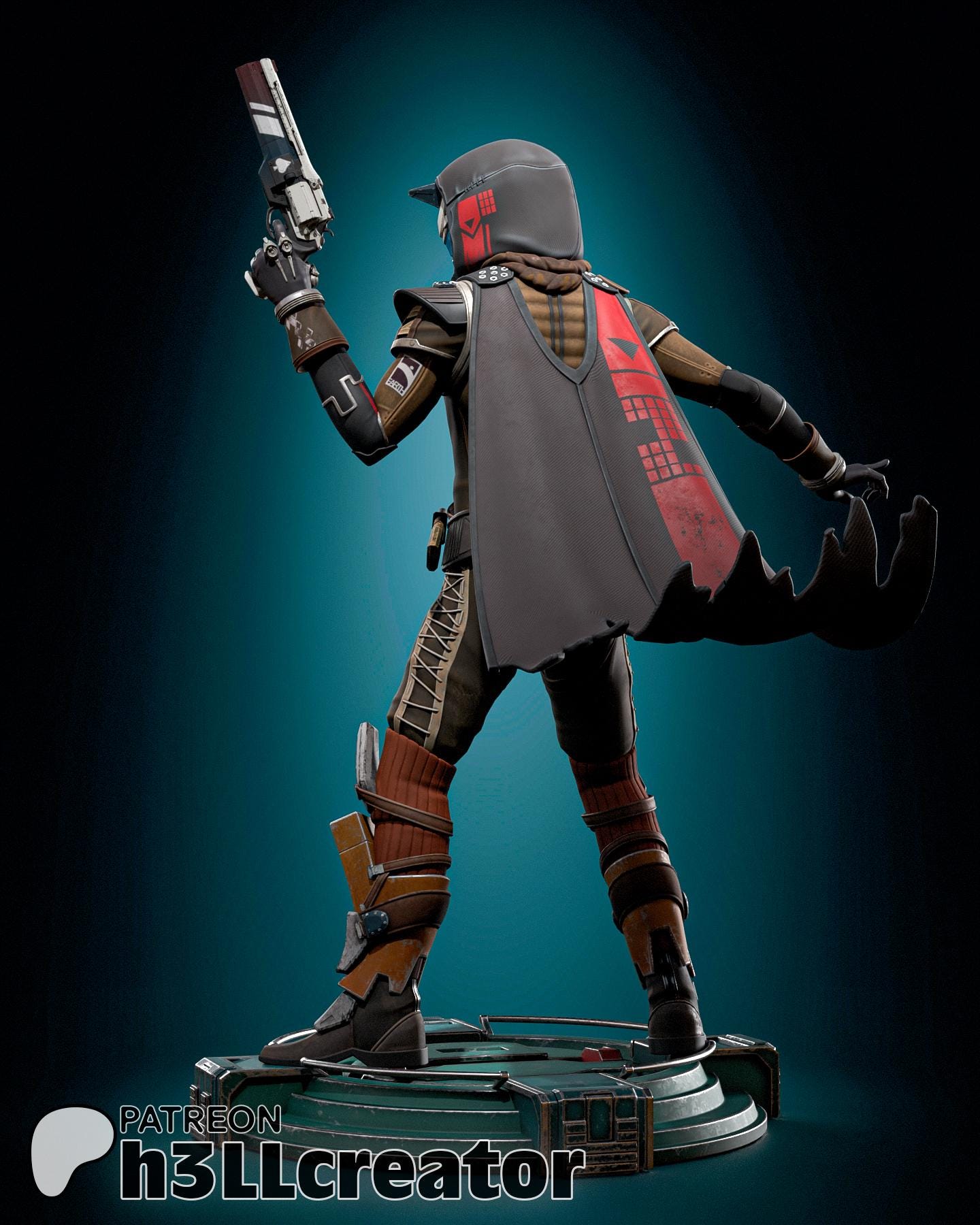 Cayde 6 from Destiny 2 (fan art) | Full Model or Bust | Miniature scale 1:12 | h3LL Creator | DIY Model Kit
