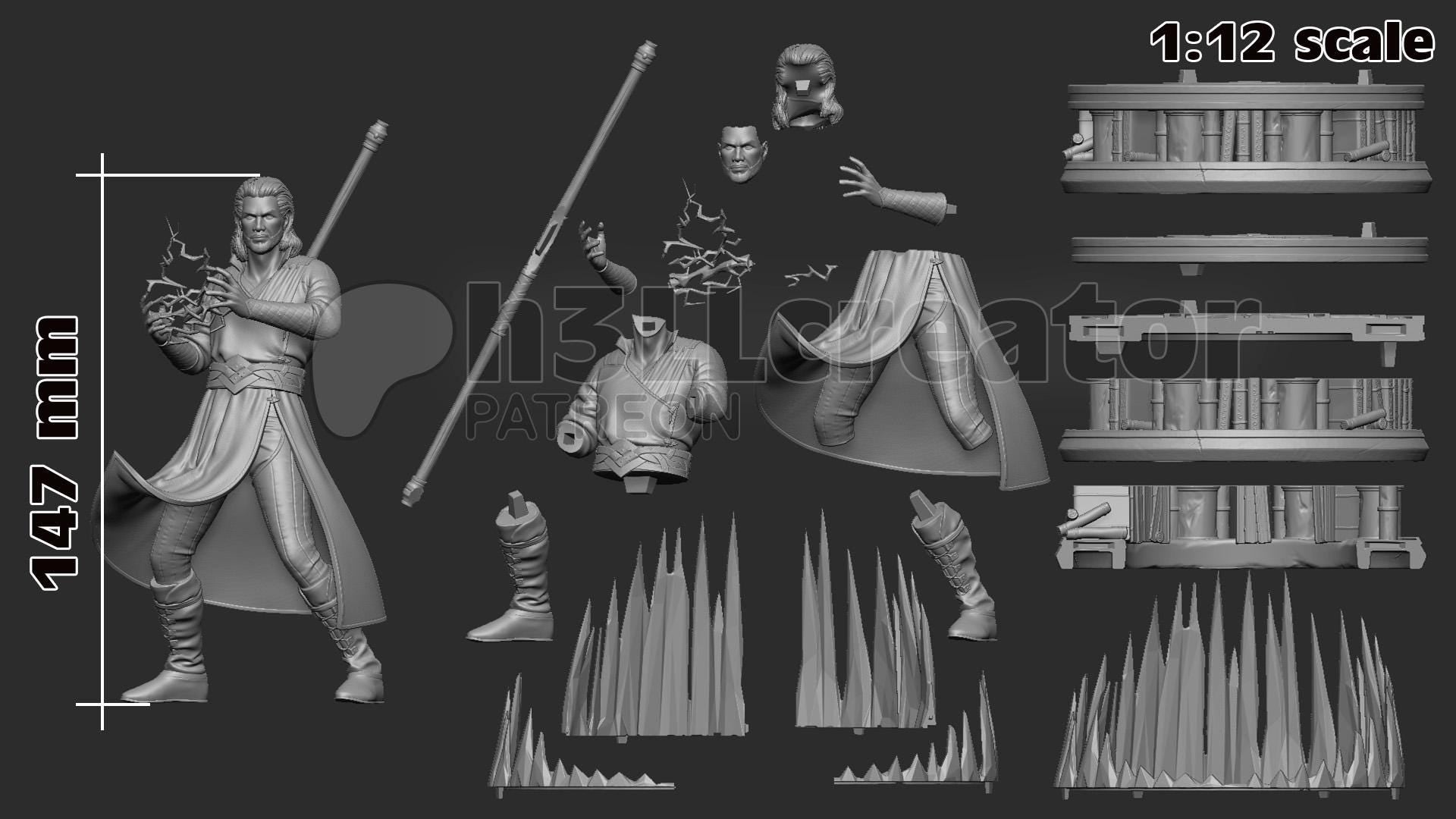 Gale from Baldur's Gate 3 (fan art) | Full Model or Bust | Miniature scale 1:12 | h3LL Creator | DIY Model Kit