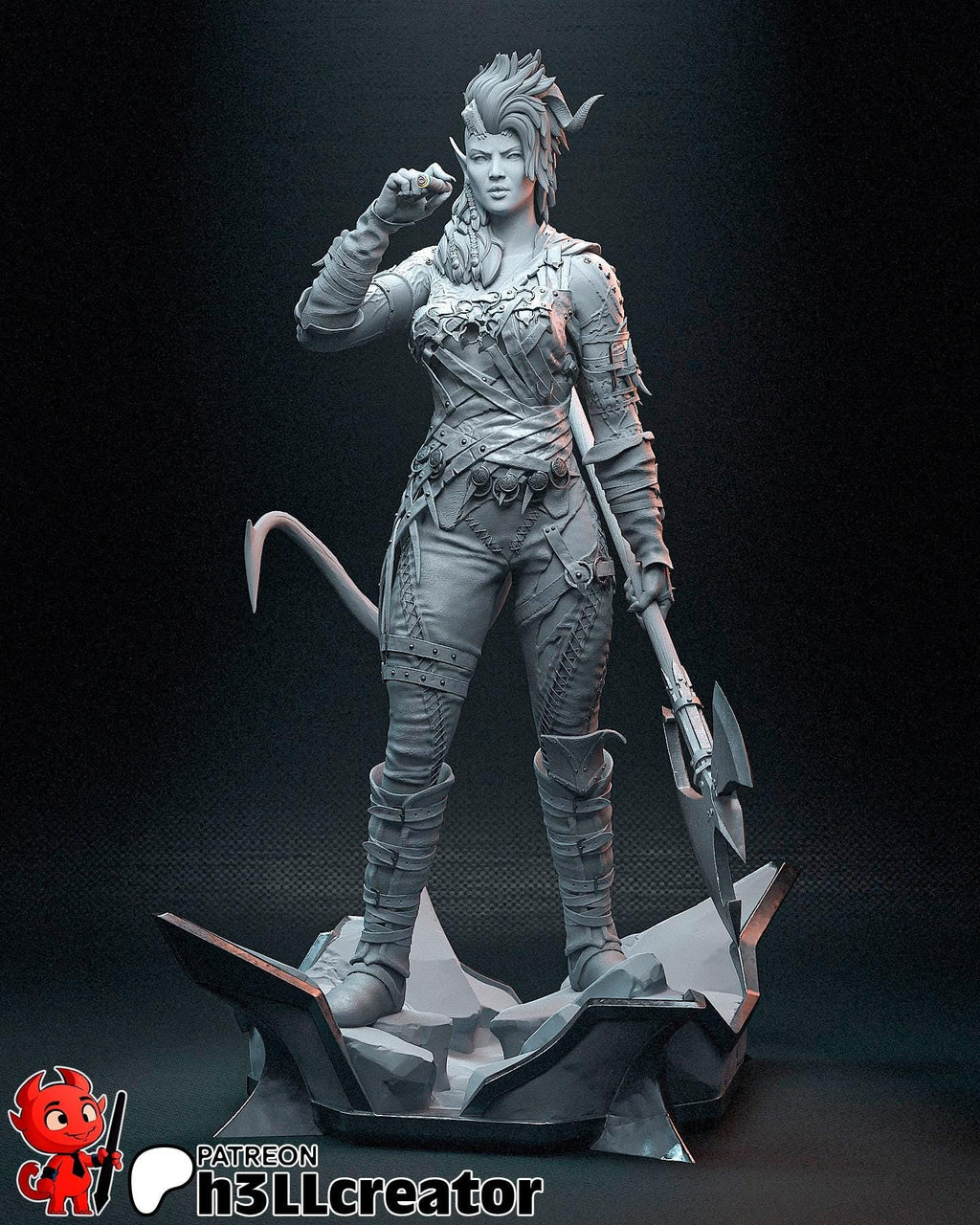 Karlach from Baldur's Gate 3 (fan art) | Full Model or Bust | Miniature scale 1:12 | h3LL Creator | DIY Model Kit