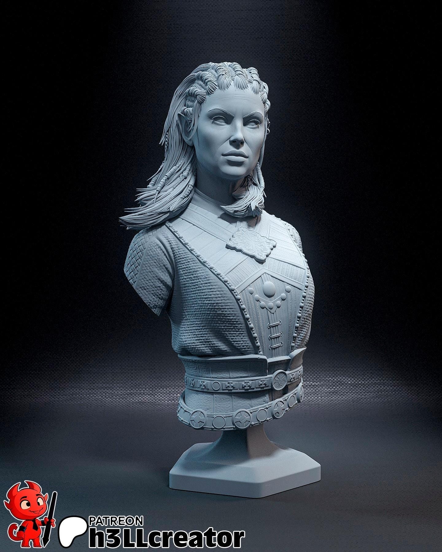 Jaheira from Baldur's Gate 3 (fan art) | Full Model or Bust | Miniature scale 1:12 | h3LL Creator | DIY Model Kit