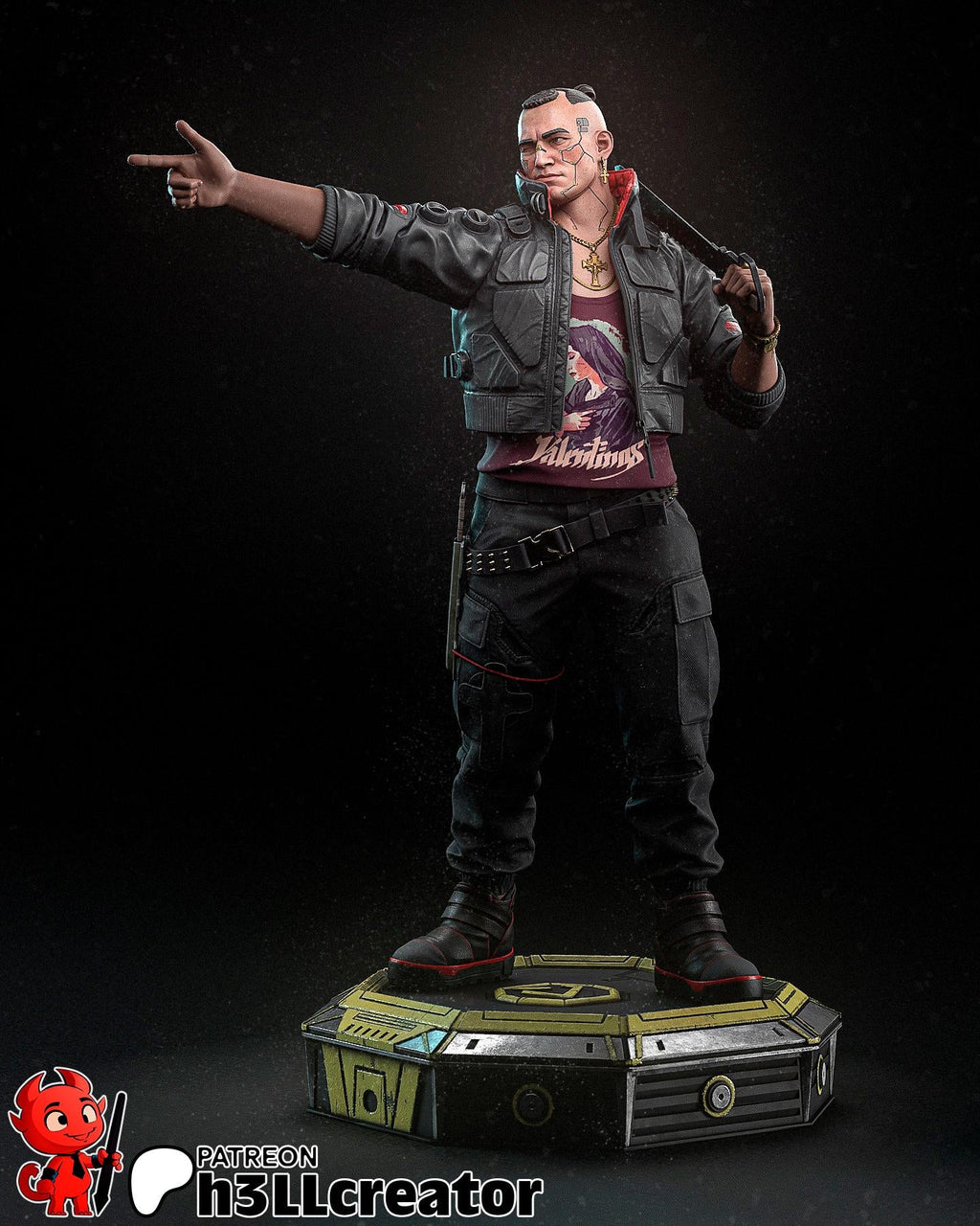 Jackie Welles from Cyberpunk 2077 (fan art) | Full Model or Bust | Miniature scale 1:12 | h3LL Creator | DIY Model Kit