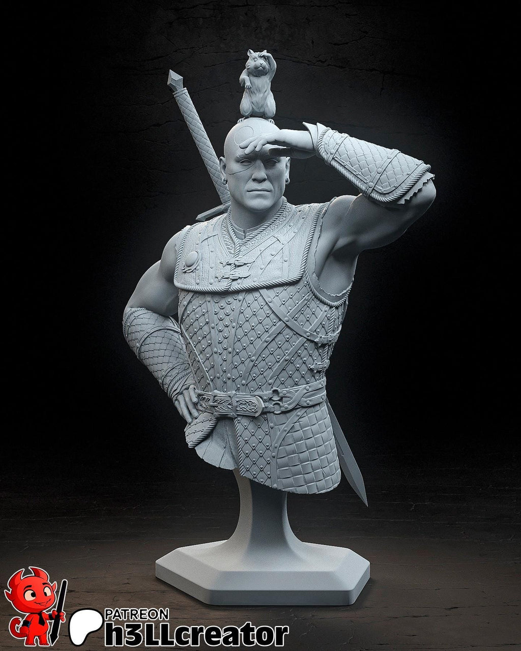 Minsc from Baldurs Gate 3 (fan art) | Full Model or Bust | Miniature scale 1:12 | h3LL Creator | DIY Model Kit