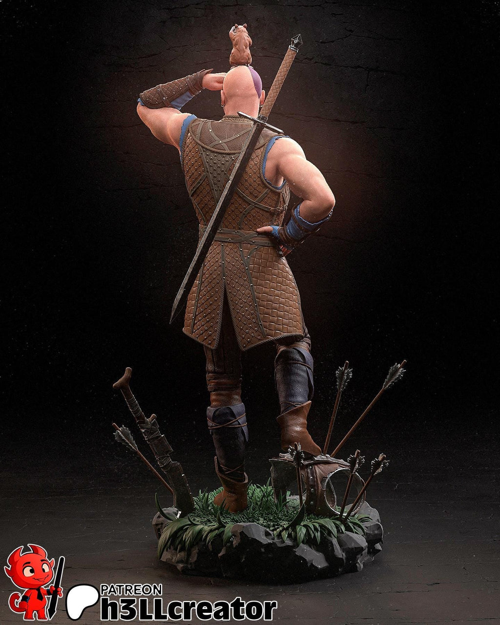 Minsc from Baldurs Gate 3 (fan art) | Full Model or Bust | Miniature scale 1:12 | h3LL Creator | DIY Model Kit