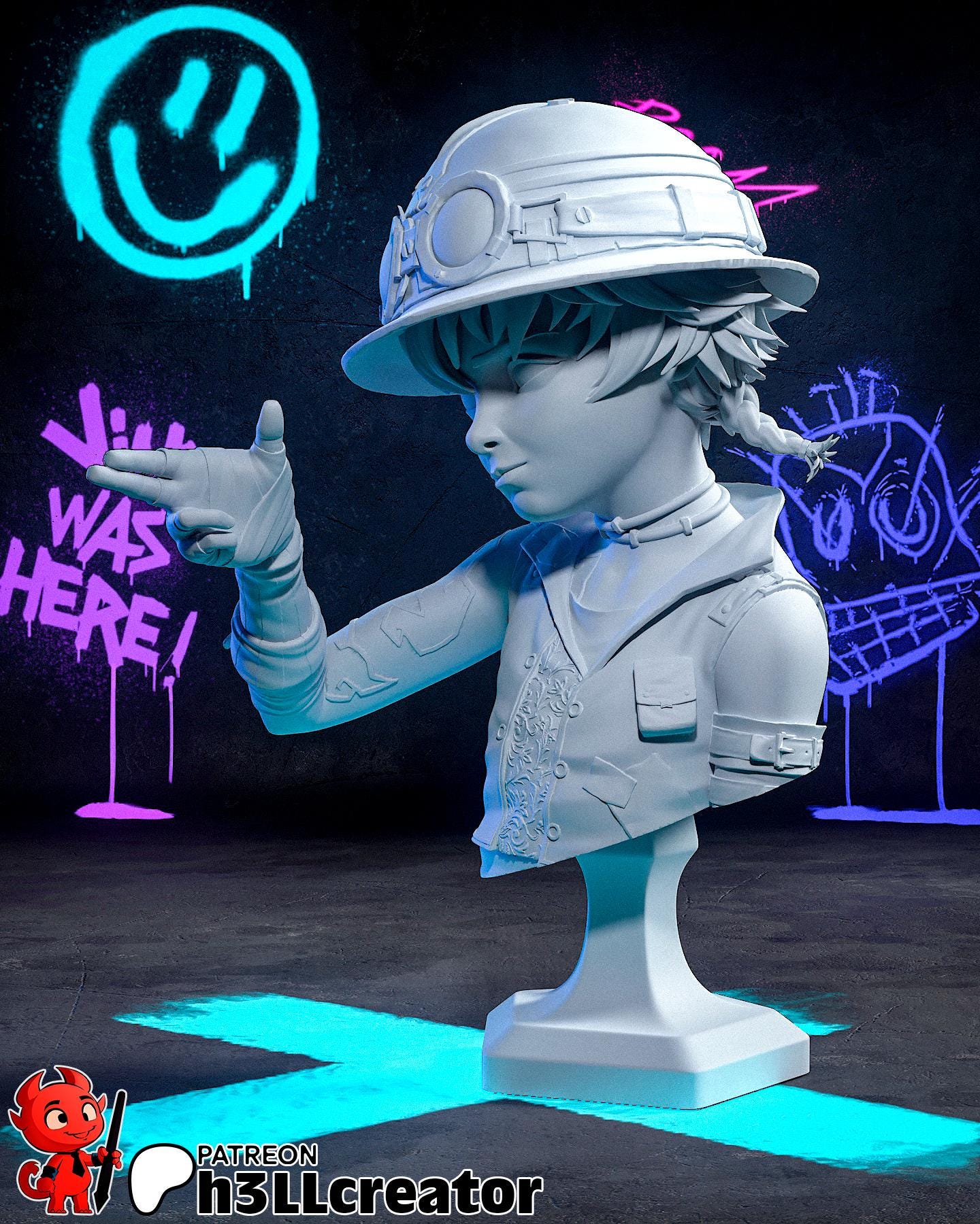 Isha from Arcane (fan art) | Full Model or Bust | Miniature scale 1:12 | h3LL Creator | DIY Model Kit