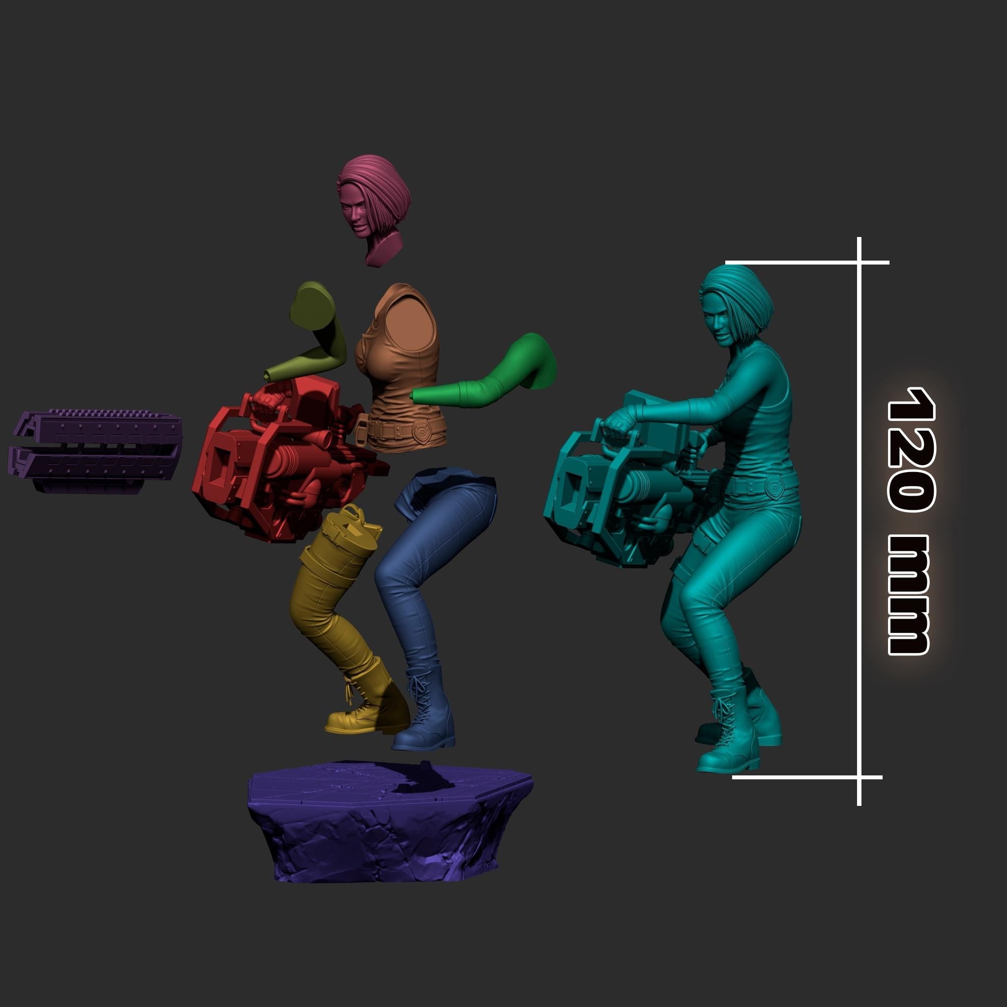 Jill Valentine from Resident Evil 3 (Remake) (fan art) | Full Model or Bust | Miniature scale 1:12 | h3LL Creator | DIY Model Kit