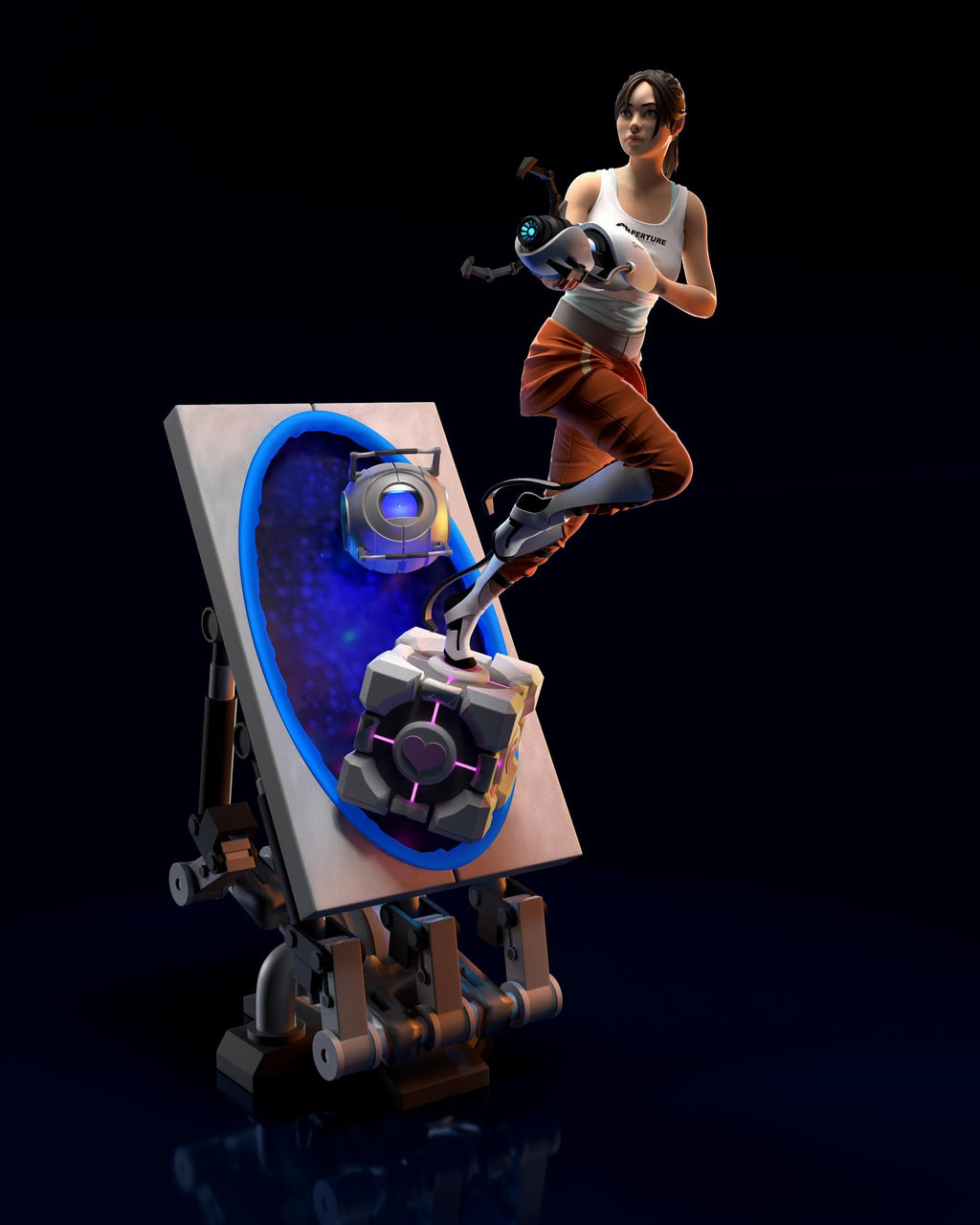 Chell from Portal 2 (fan art) | Full Model or Bust | Miniature scale 1:12 | h3LL Creator | DIY Model Kit