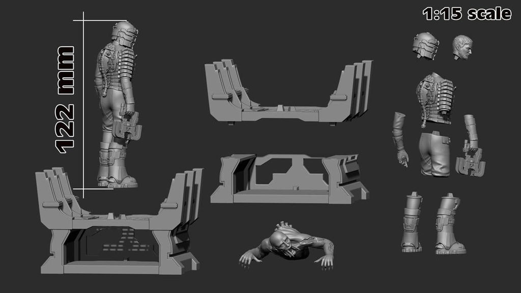 Isaac Clarke from Dead Space (fan art) | Full Model or Bust | Miniature scale 1:12 | h3LL Creator | DIY Model Kit