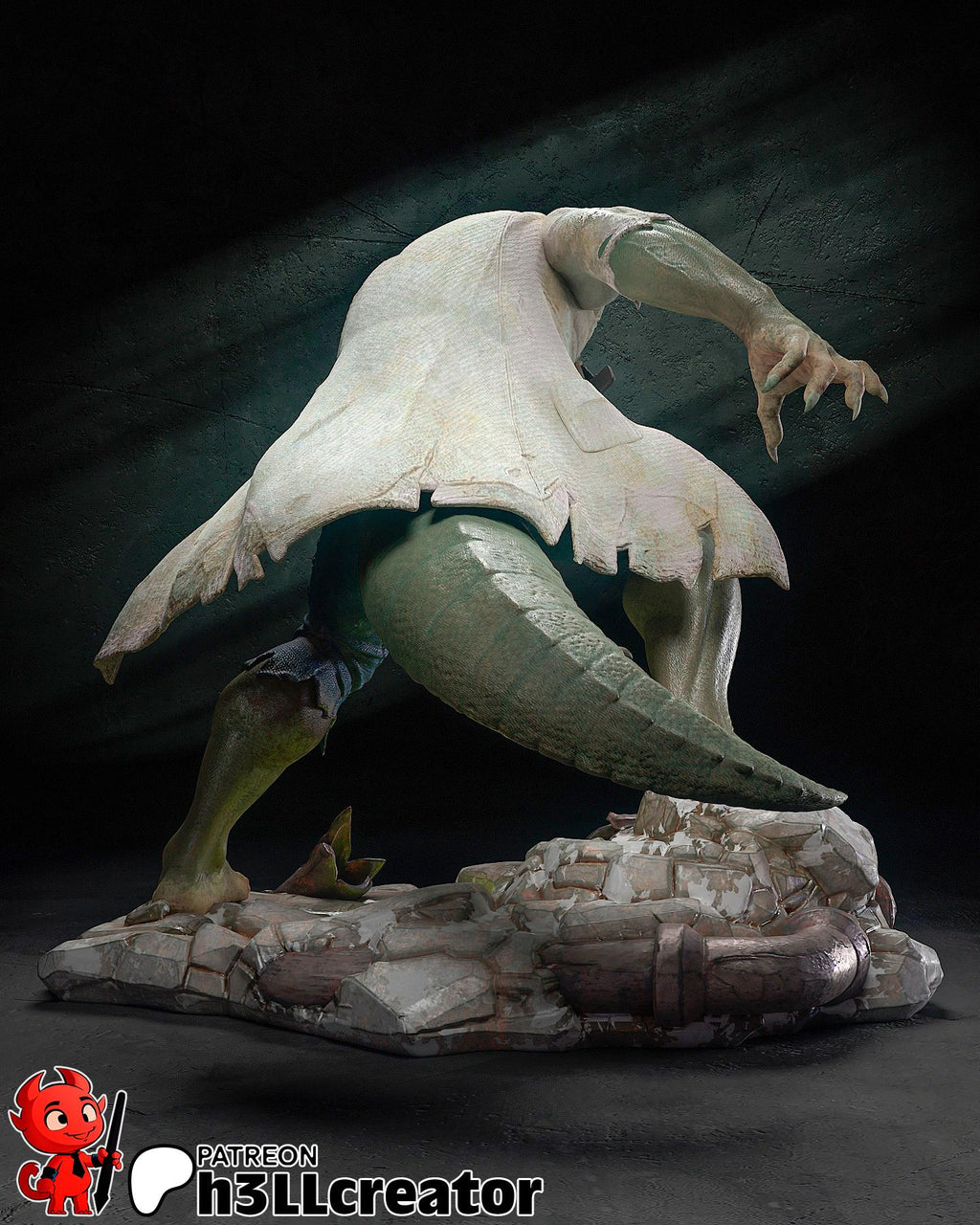 Lizard (Dr. Curtis "Curt" Connors) from Spider Man (Marvel) (fan art) | Miniature scale 1:15 | h3LL Creator | DIY Model Kit