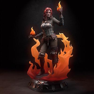 Triss Merigold from The Witcher (fan art) | Full Model | Miniature scale 1:12 | h3LL Creator | DIY Model Kit