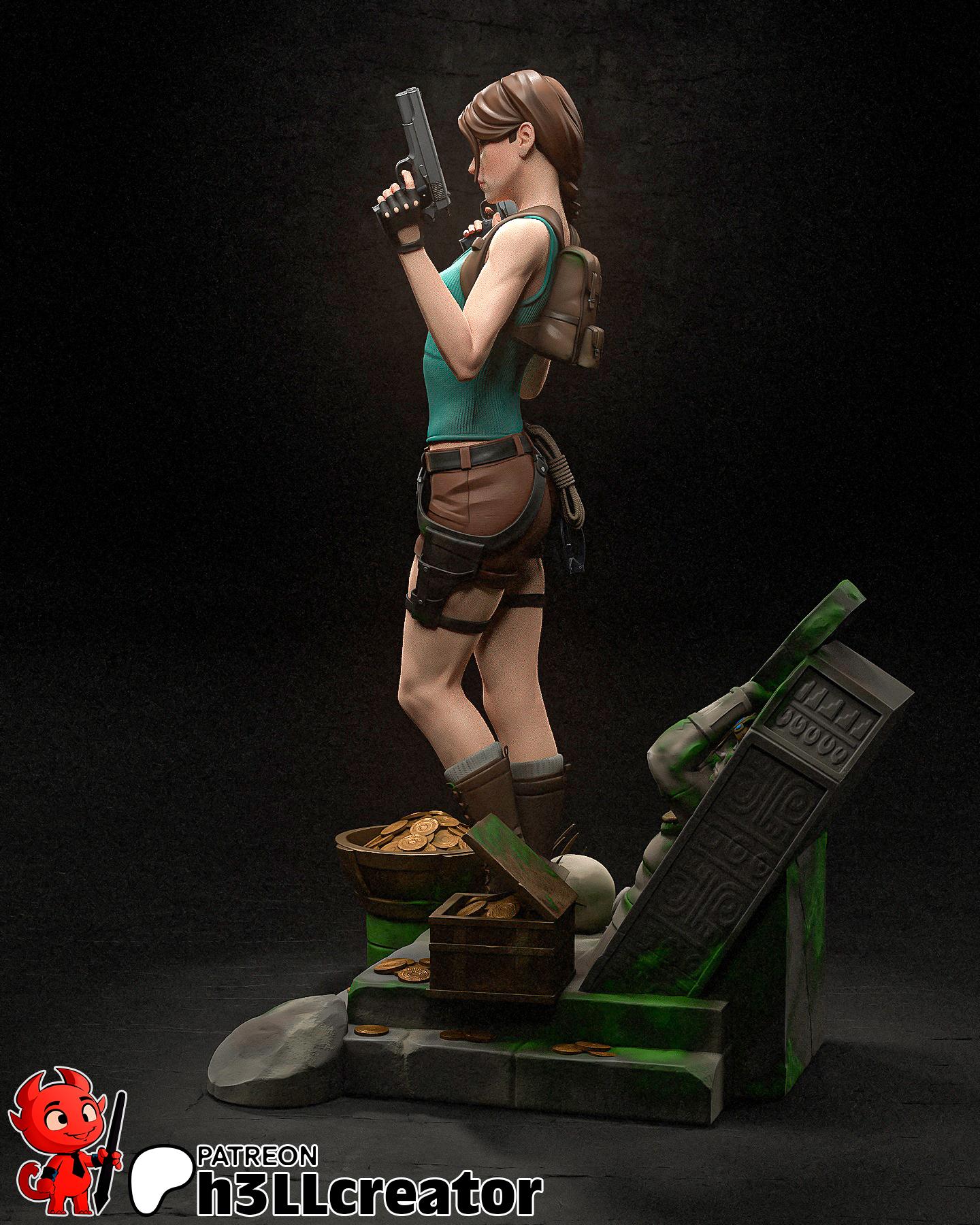 Lara Croft from Tomb Raider (fan art) | Full Model or Bust | Miniature scale 1:12 | h3LL Creator | DIY Model Kit
