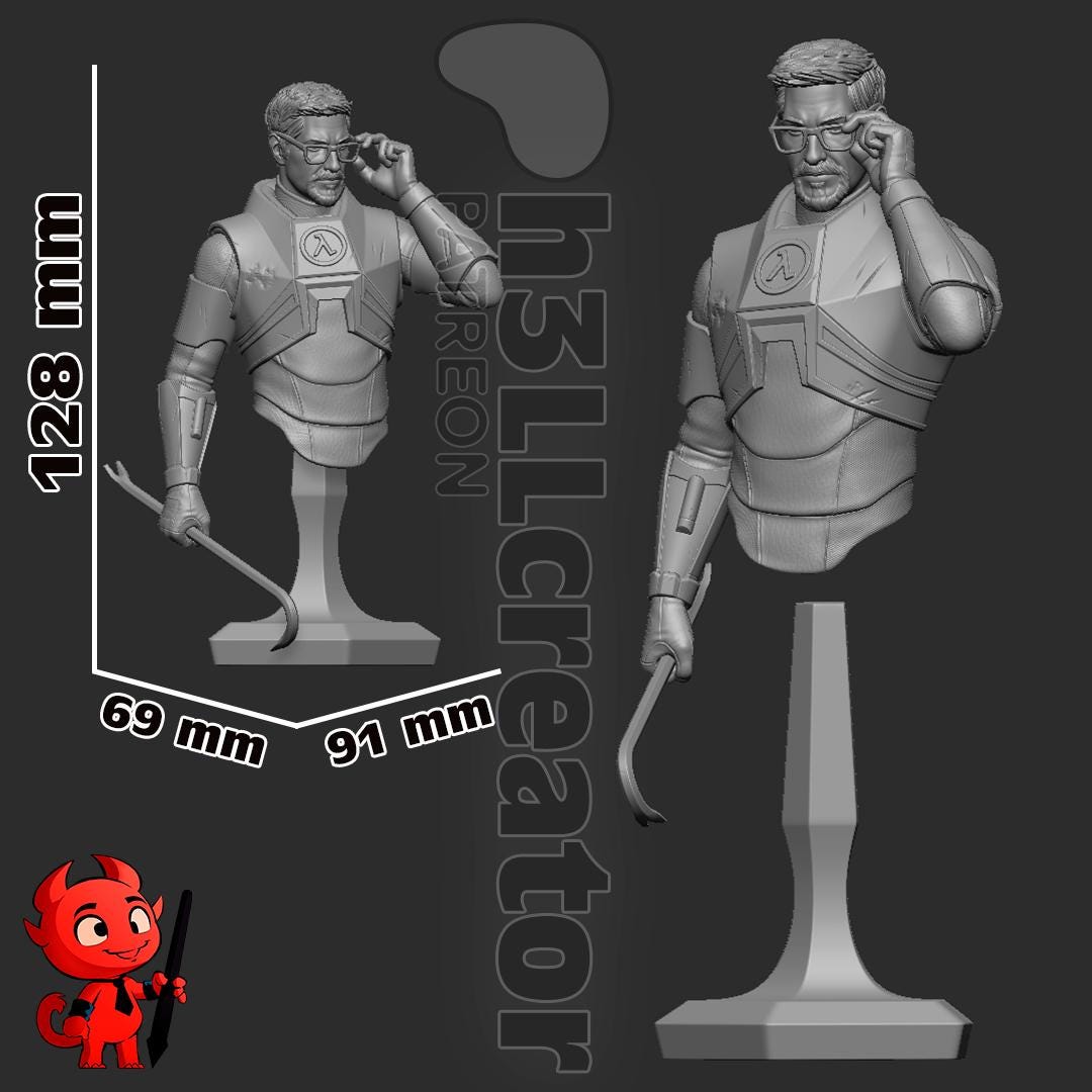 Gordon Freeman from Half Life 2 (fan art) | Full Model or Bust | Miniature scale 1:12 | h3LL Creator | DIY Model Kit